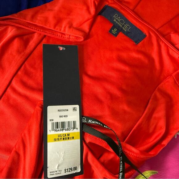 RACHEL Rachel Roy Women's Rio Red Wilonna Tie-Front A-Line Dress Sz M NWT - Picture 5 of 7